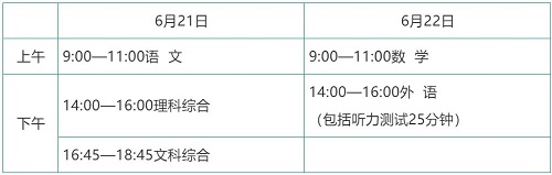 2021年河北中考考試安排公布