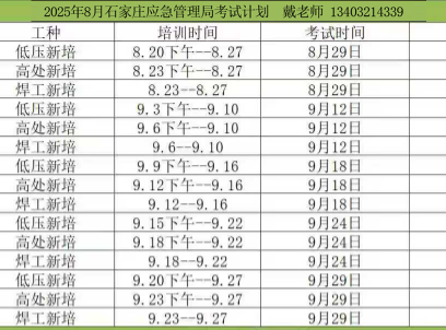 2025年特種作業操作證復審考試時間